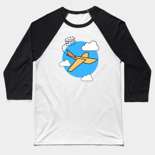 Airplane and Clouds Baseball T-Shirt